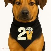 21 Beer 21st Birthday Bday Party Year Old USA-Made Doggie Bandana thumb 1