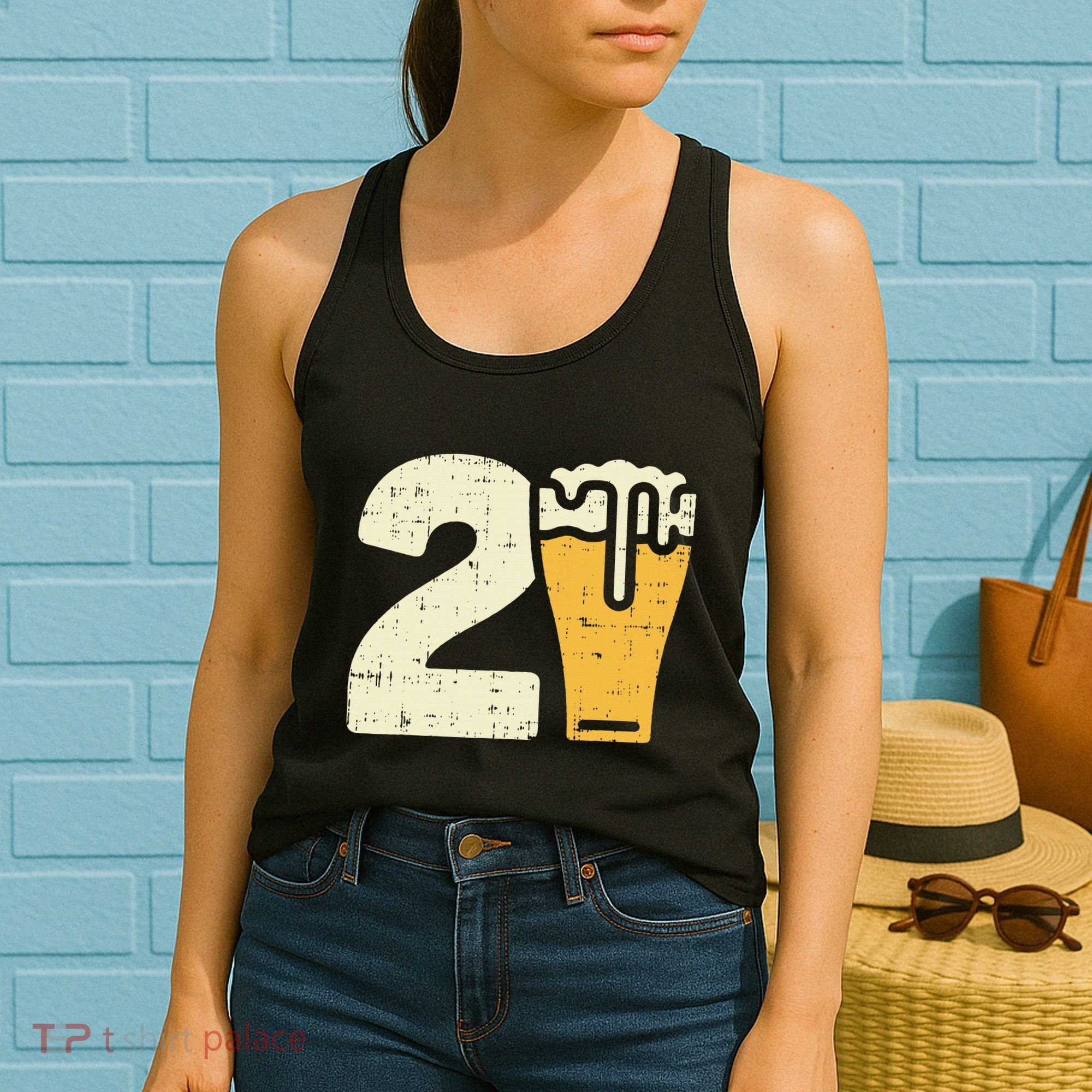 21 Beer 21st Birthday Bday Party Year Old Women's Tank Top