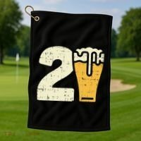 21 Beer 21st Birthday Bday Party Year Old Golf Towel thumb 1