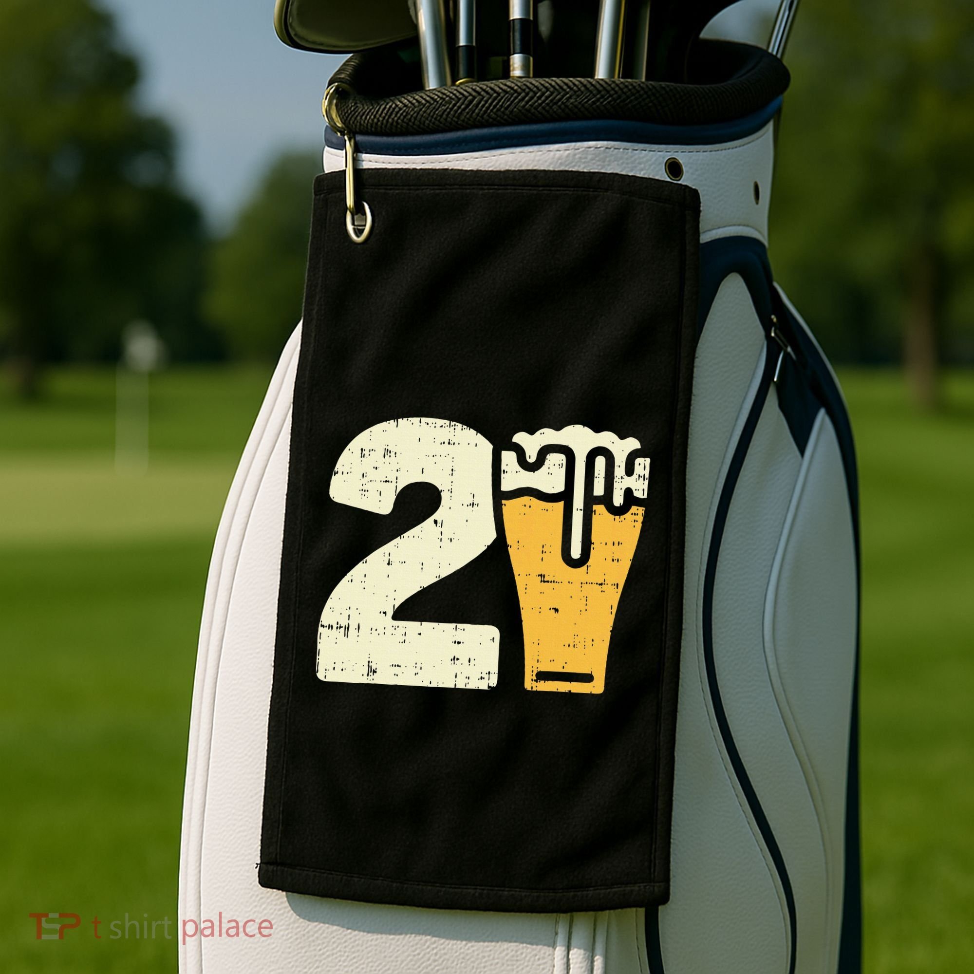 21 Beer 21st Birthday Bday Party Year Old Golf Towel