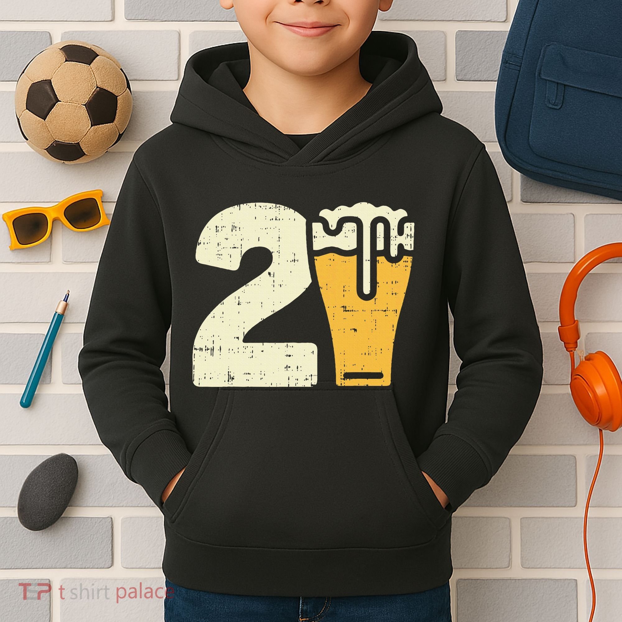 21 Beer 21st Birthday Bday Party Year Old Kids Hoodie