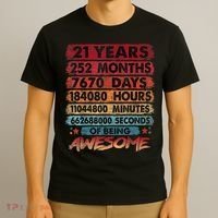 21st Birthday 21 Years Old Vintage Retro 252 Months Birthday T-Shirt thumb 3