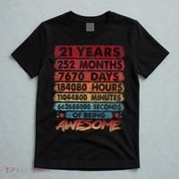 21st Birthday 21 Years Old Vintage Retro 252 Months Birthday T-Shirt thumb 5