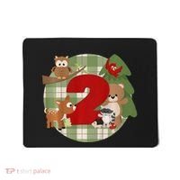 2nd Birthday 2 Year Old Woodland Animals Mousepad thumb 0