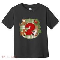 2nd Birthday 2 Year Old Woodland Animals Toddler T-Shirt thumb 0