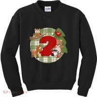 2nd Birthday 2 Year Old Woodland Animals Kids Sweatshirt thumb 0
