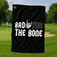 2nd Birthday Bad Two The Bone Party Golf Towel thumb 1