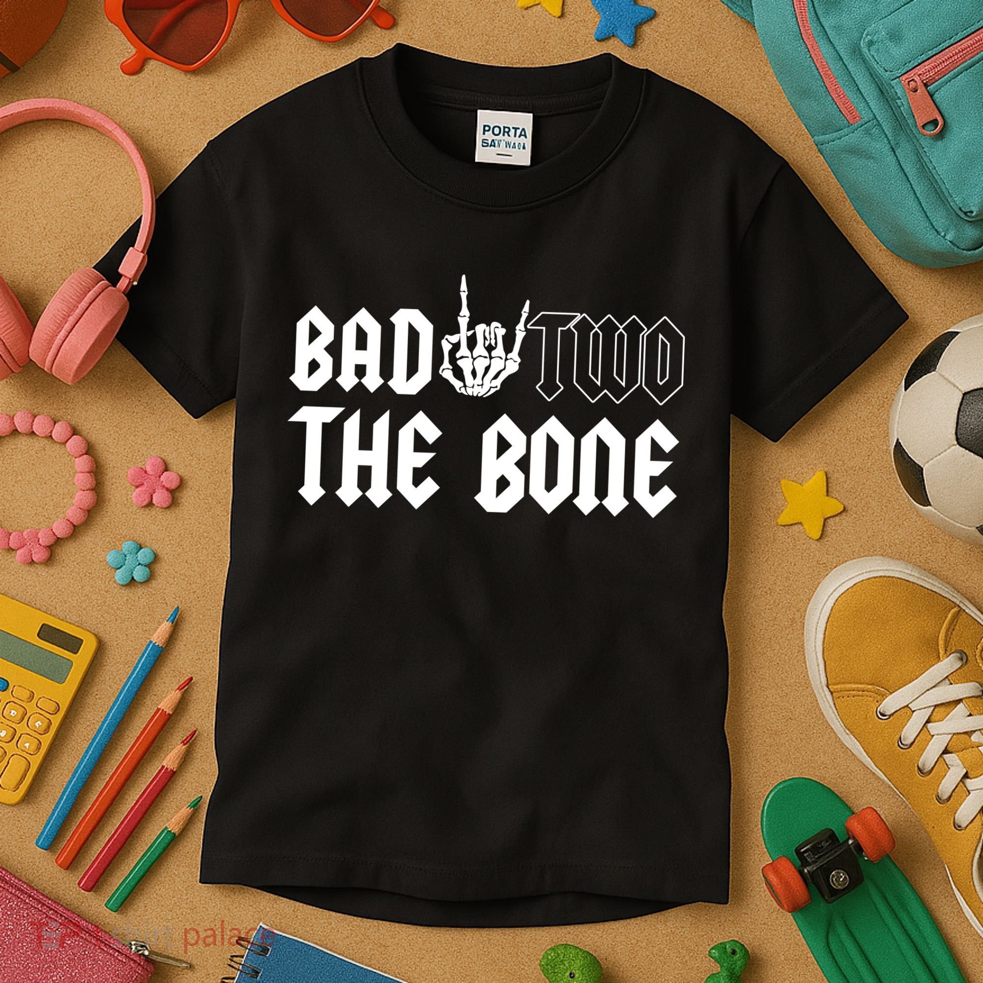 2nd Birthday Bad Two The Bone Party Kids T-Shirt