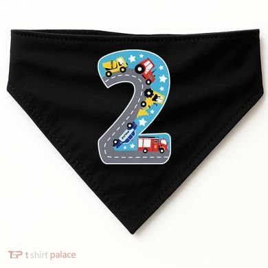 2nd Birthday Car Carpet 2 Year Old Car Gift USA-Made Doggie Bandana