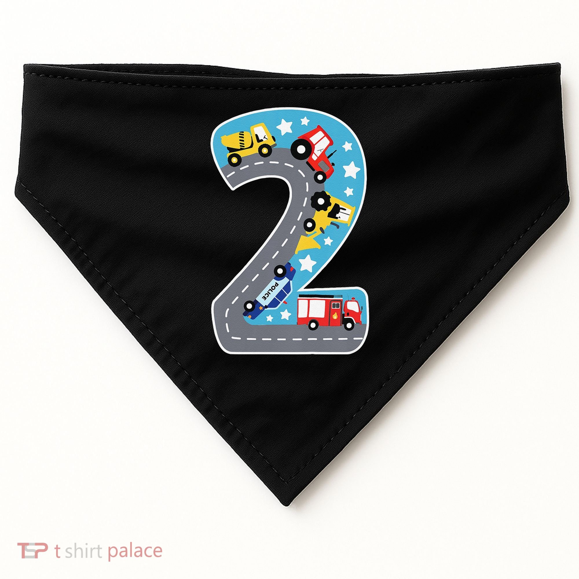 2nd Birthday Car Carpet 2 Year Old Car Gift USA-Made Doggie Bandana
