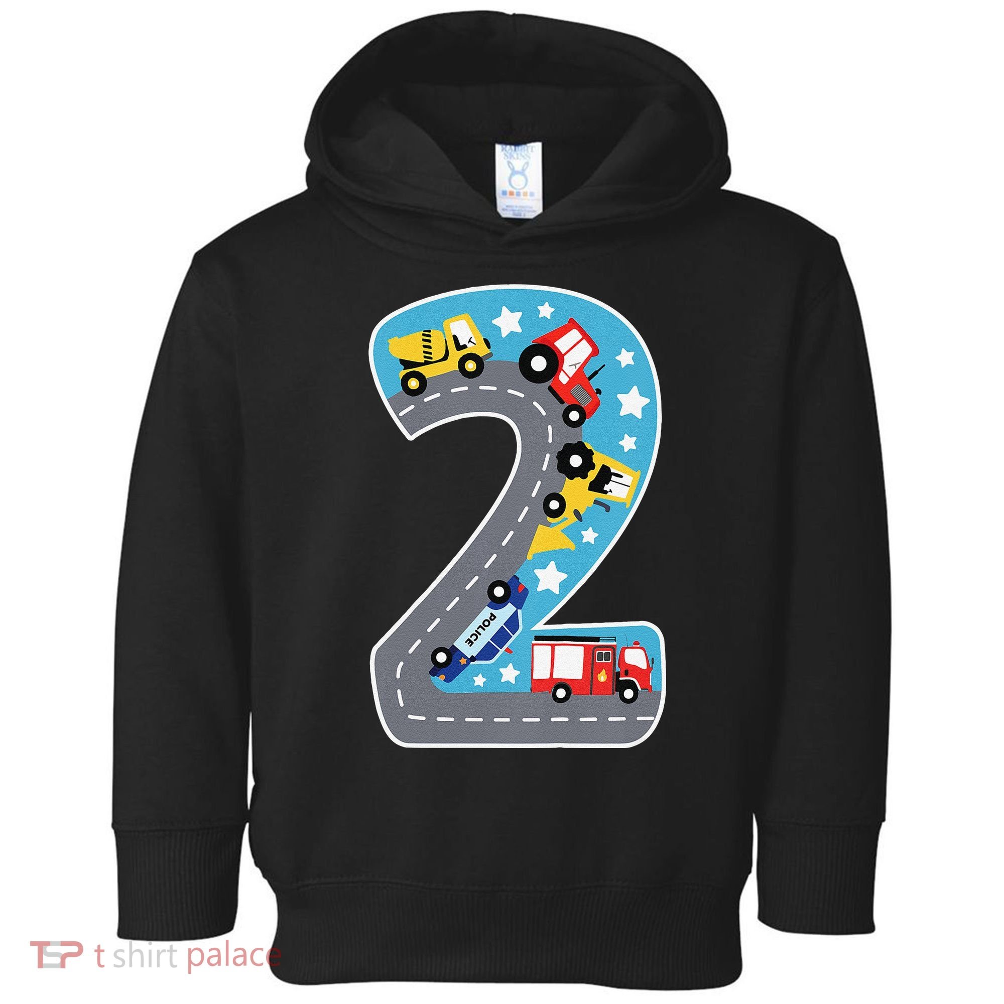 2nd Birthday Car Carpet 2 Year Old Car Gift Toddler Hoodie
