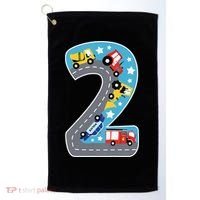 2nd Birthday Car Carpet 2 Year Old Car Gift Golf Towel thumb 0