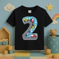 2nd Birthday Car Carpet 2 Year Old Car Gift Toddler T-Shirt thumb 3