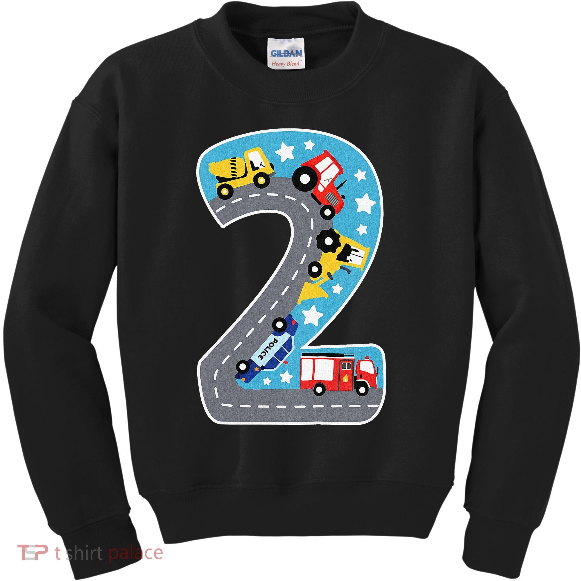 2nd Birthday Car Carpet 2 Year Old Car Gift Kids Sweatshirt