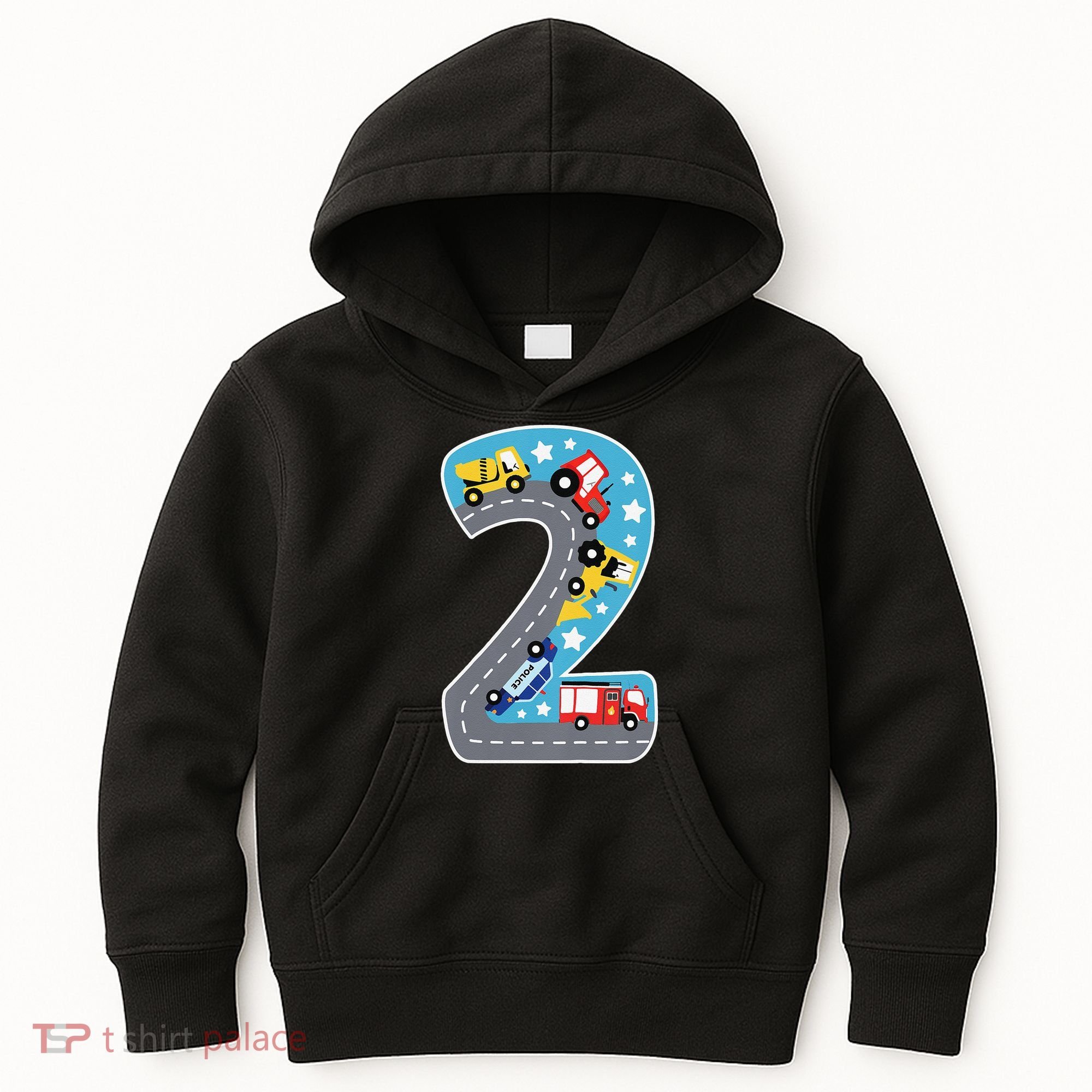 2nd Birthday Car Carpet 2 Year Old Car Gift Kids Hoodie