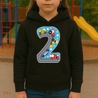 2nd Birthday Car Carpet 2 Year Old Car Gift Kids Hoodie thumb 3