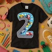 2nd Birthday Car Carpet 2 Year Old Car Gift Kids T-Shirt thumb 3
