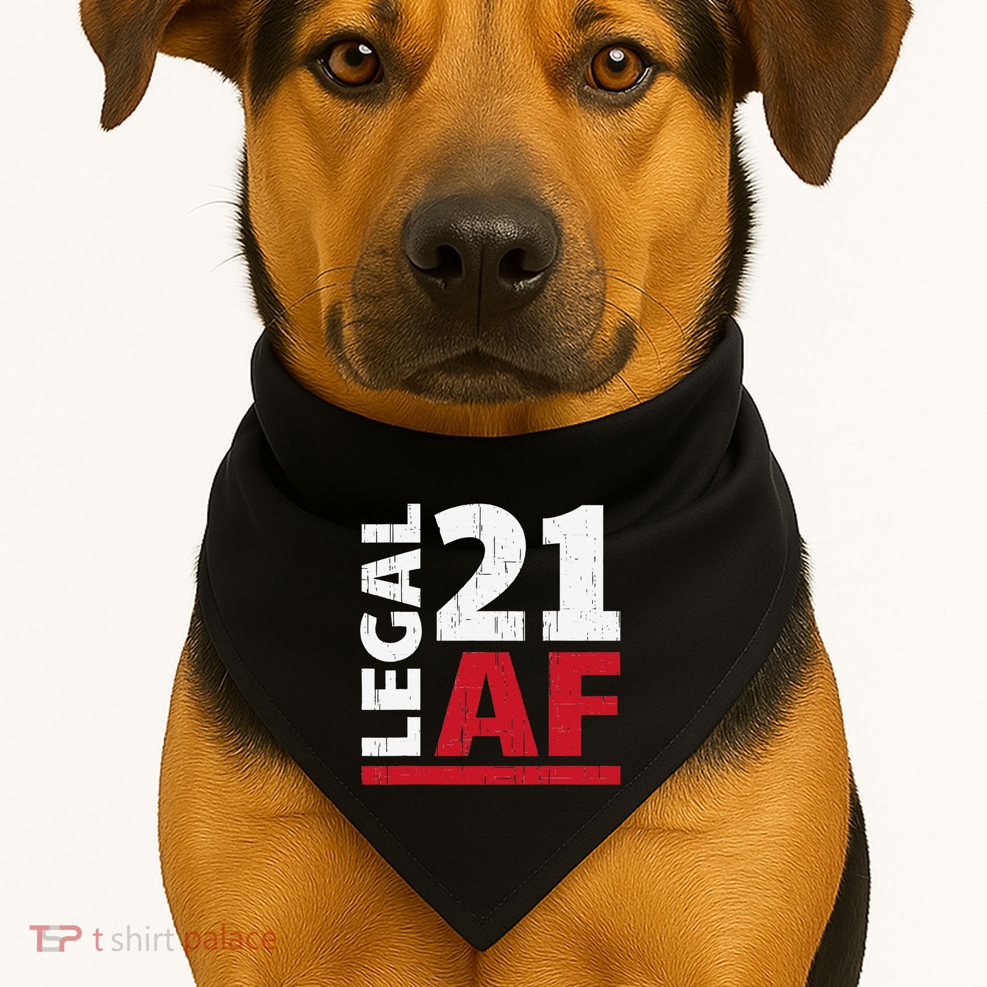 21 Birthday Celebration Party Gift I Legal AF 21st Bday USA-Made Doggie Bandana