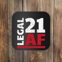 21 Birthday Celebration Party Gift I Legal AF 21st Bday Coaster thumb 0