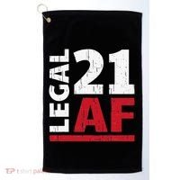 21 Birthday Celebration Party Gift I Legal AF 21st Bday Golf Towel thumb 0
