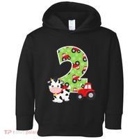 2nd Birthday Farm Animals Number 2 Years Old Party Toddler Hoodie thumb 0