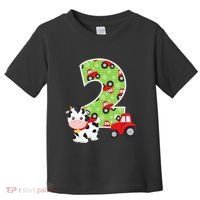 2nd Birthday Farm Animals Number 2 Years Old Party Toddler T-Shirt thumb 0