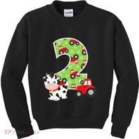 2nd Birthday Farm Animals Number 2 Years Old Party Kids Sweatshirt thumb 0