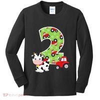 2nd Birthday Farm Animals Number 2 Years Old Party Kids Long Sleeve Shirt thumb 0