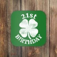 21st Birthday Funny St. Patricks Day Party Beer Gift Coaster thumb 0