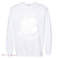 21st Birthday Funny St. Patricks Day Party Beer Gift Garment-Dyed Sweatshirt thumb 0
