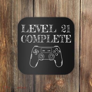 21st Birthday Gaming Level 21 Complete Coaster