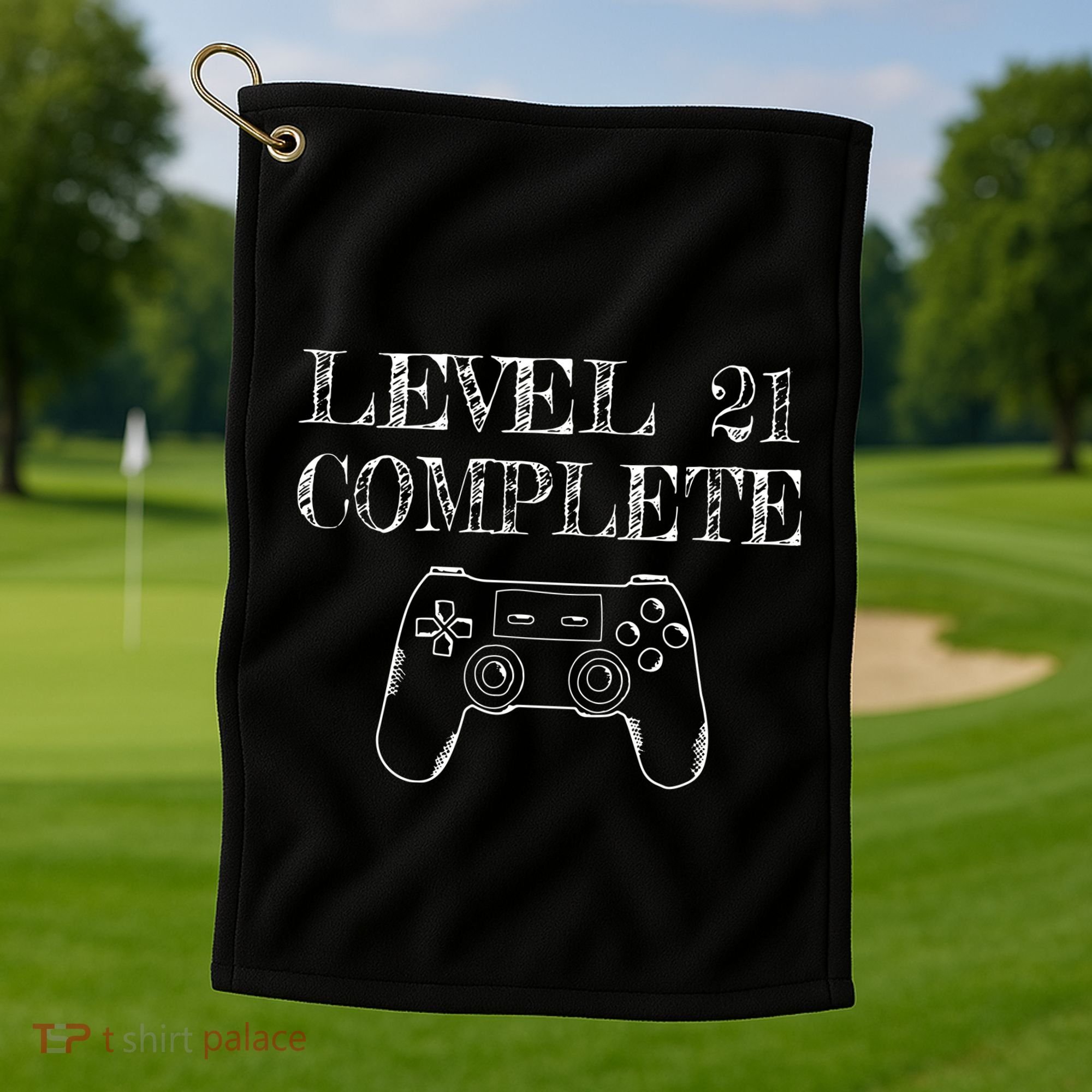 21st Birthday Gaming Level 21 Complete Golf Towel