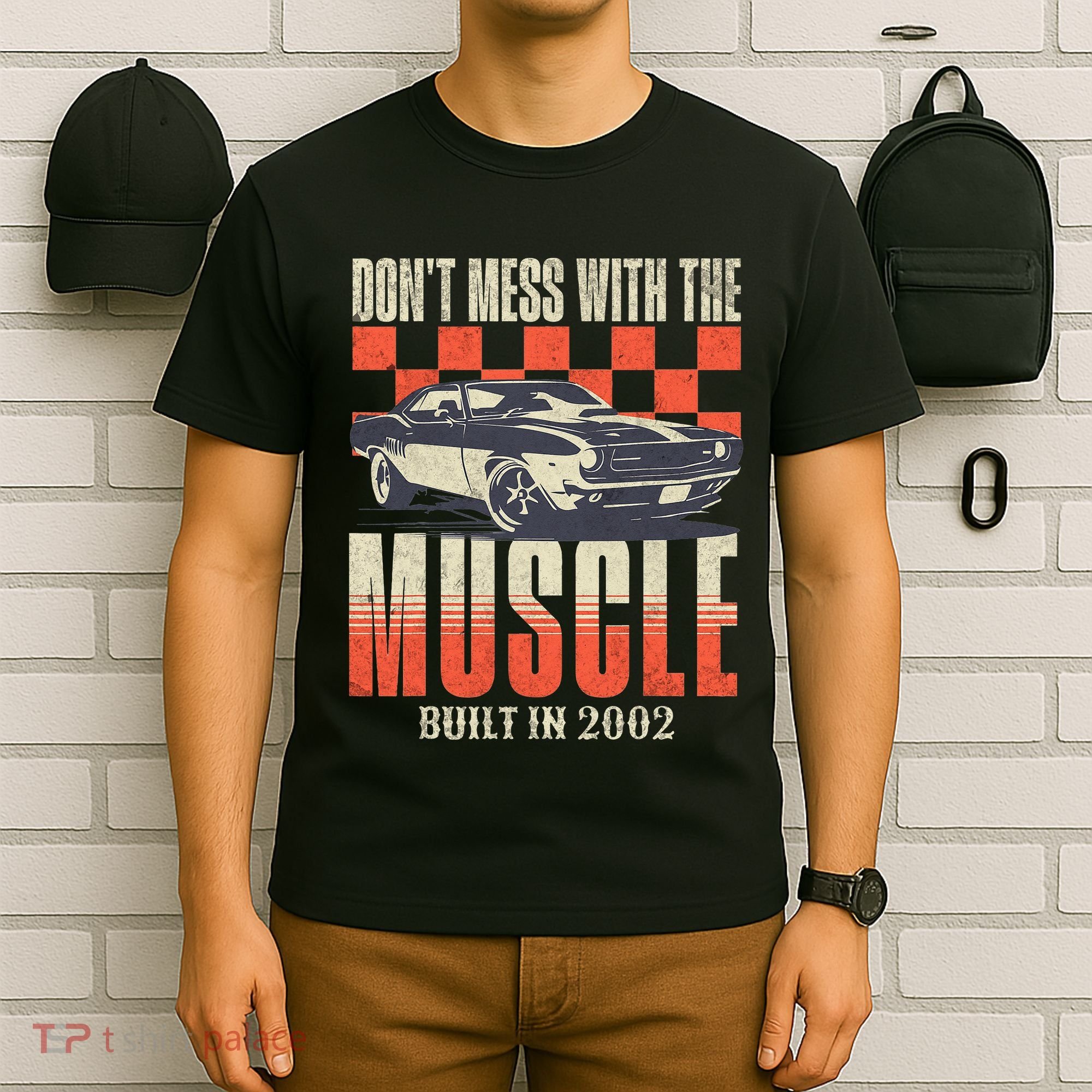 21st Birthday Gift Born 2002 Vintage Muscle Car T-Shirt