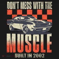 21st Birthday Gift Born 2002 Vintage Muscle Car T-Shirt thumb 7