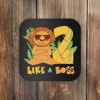 2nd Birthday Like A Boss Lion Cute Gift Coaster