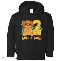 2nd Birthday Like A Boss Lion Cute Gift Toddler Hoodie thumb 0