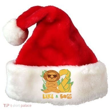 2nd Birthday Like A Boss Lion Cute Gift Santa Hat