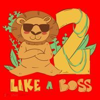 2nd Birthday Like A Boss Lion Cute Gift Santa Hat thumb 1