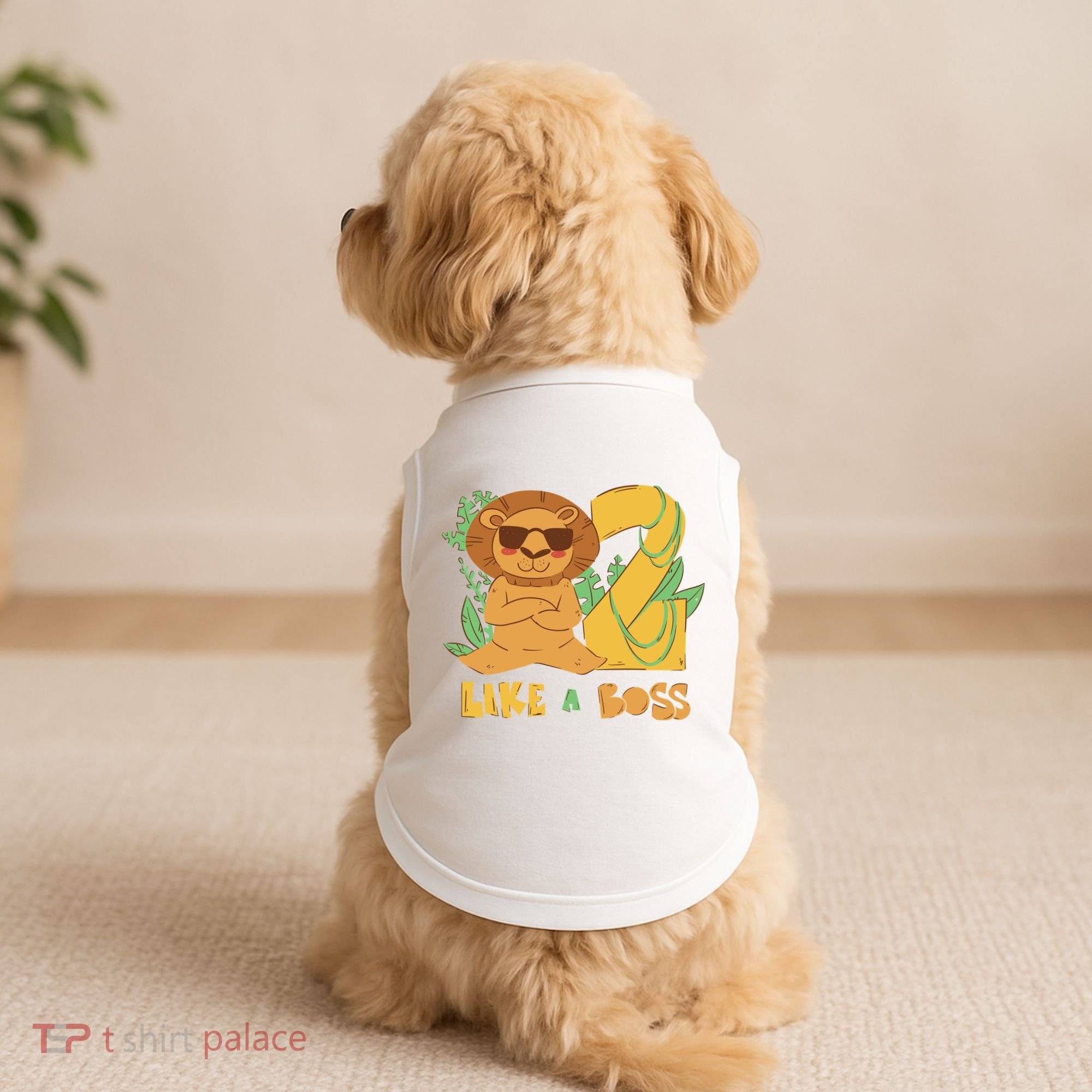 2nd Birthday Like A Boss Lion Cute Gift Doggie Tank