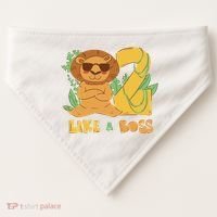 2nd Birthday Like A Boss Lion Cute Gift USA-Made Doggie Bandana thumb 0