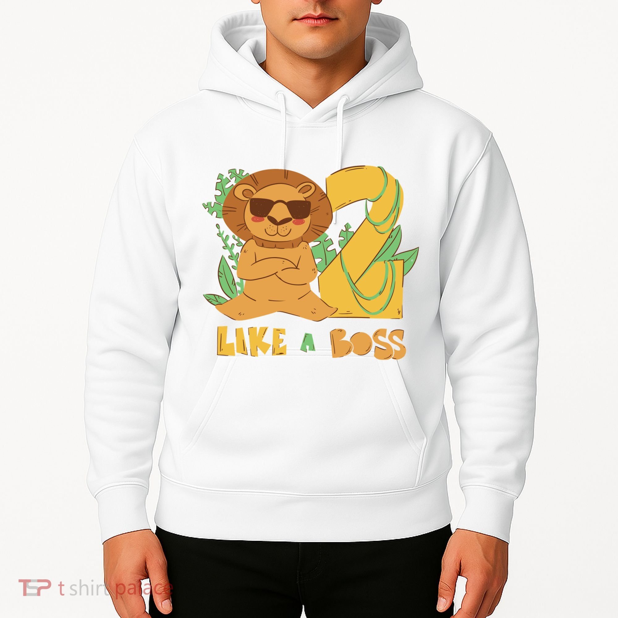 2nd Birthday Like A Boss Lion Cute Gift Hoodie
