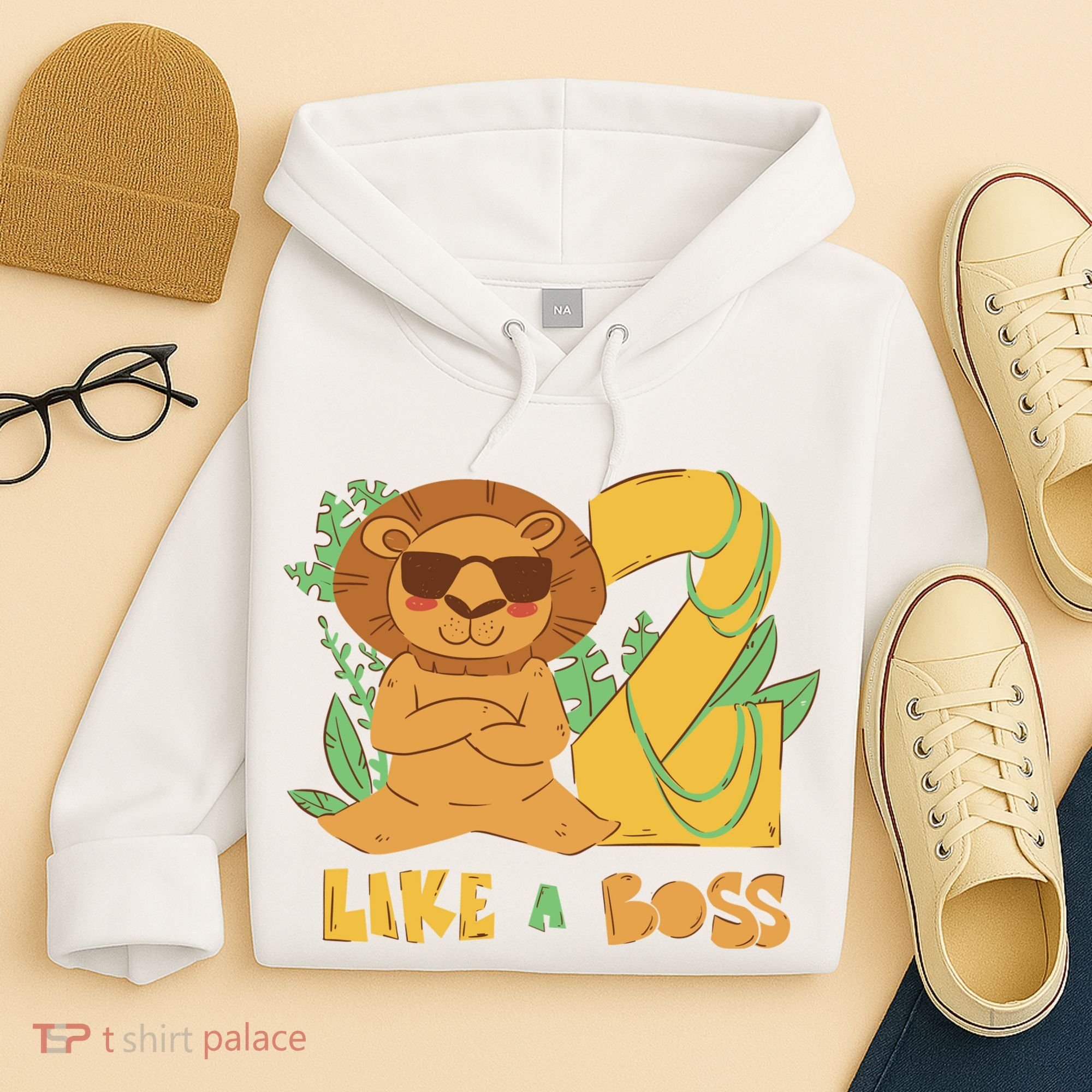 2nd Birthday Like A Boss Lion Cute Gift Hoodie