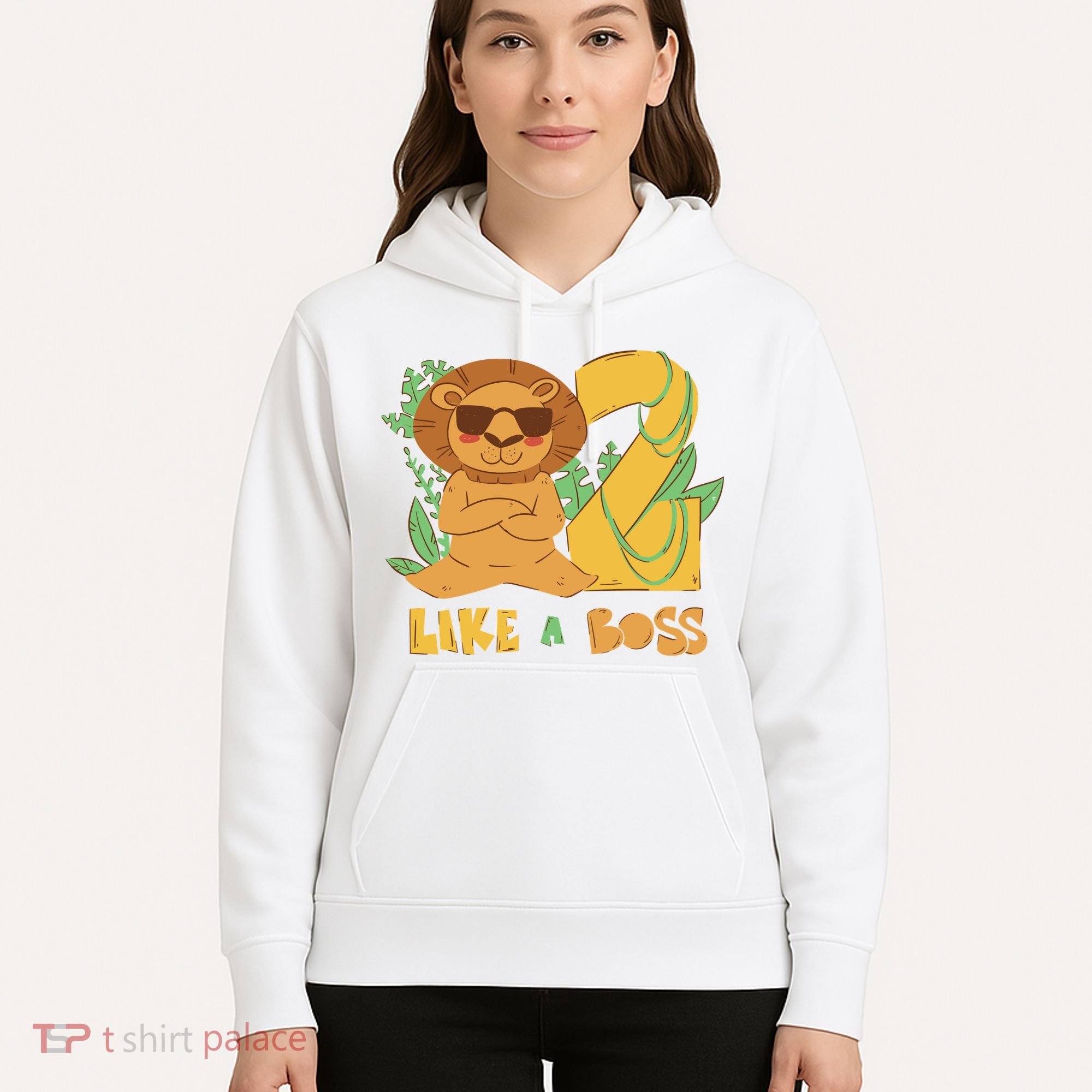 2nd Birthday Like A Boss Lion Cute Gift Hoodie