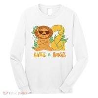 2nd Birthday Like A Boss Lion Cute Gift Long Sleeve Shirt thumb 0