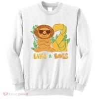 2nd Birthday Like A Boss Lion Cute Gift Sweatshirt thumb 0