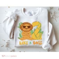 2nd Birthday Like A Boss Lion Cute Gift Sweatshirt thumb 2