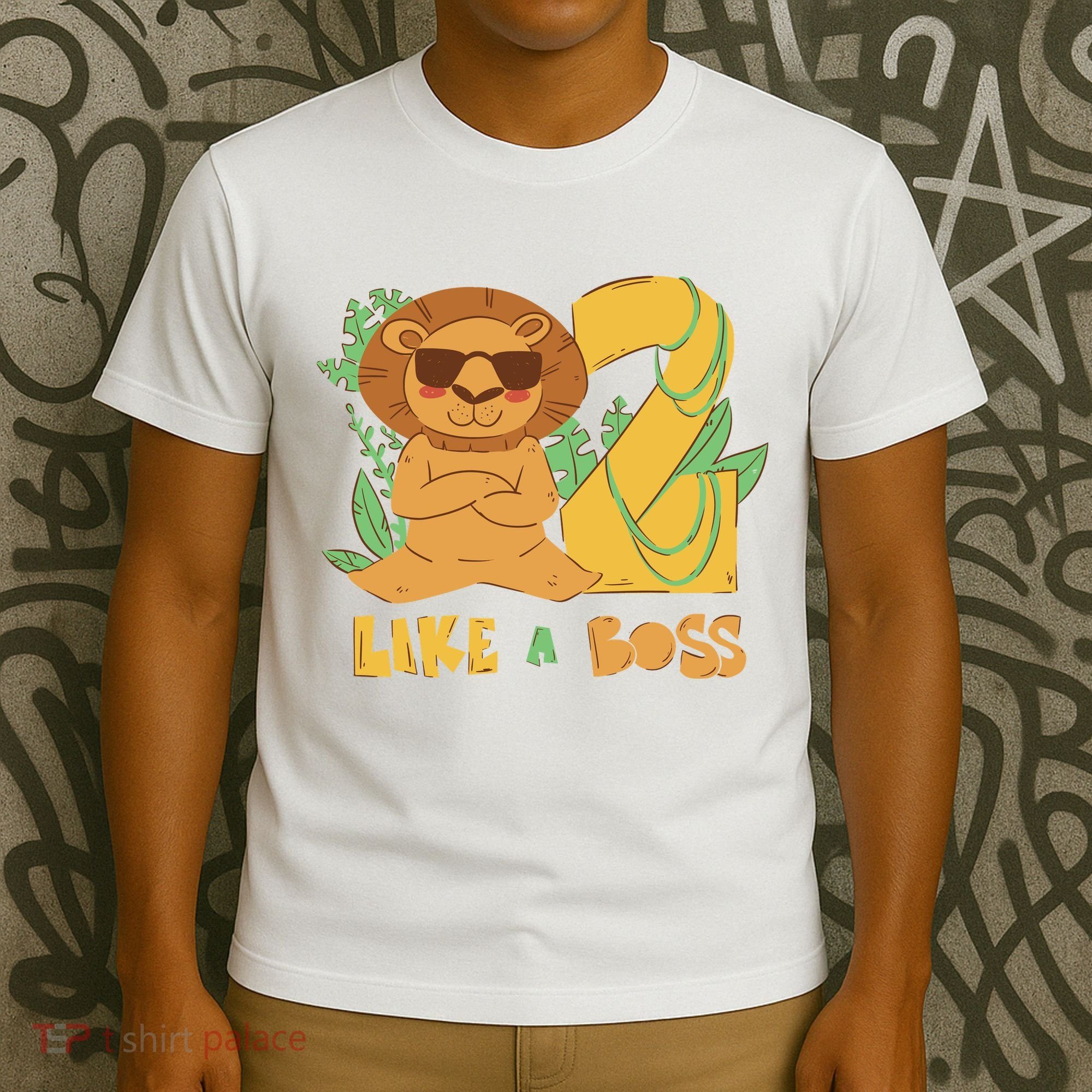 2nd Birthday Like A Boss Lion Cute Gift T-Shirt