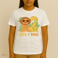 2nd Birthday Like A Boss Lion Cute Gift T-Shirt thumb 4