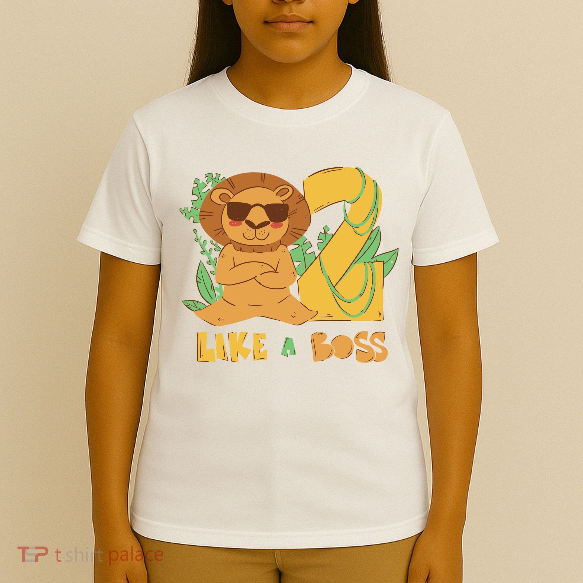 2nd Birthday Like A Boss Lion Cute Gift T-Shirt