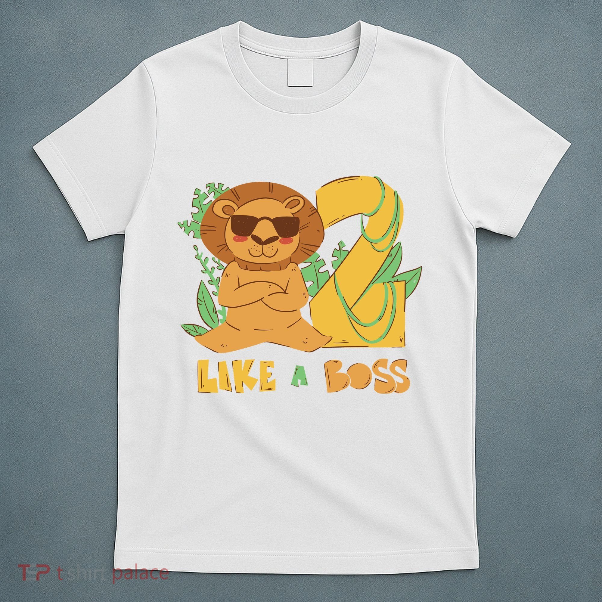 2nd Birthday Like A Boss Lion Cute Gift T-Shirt